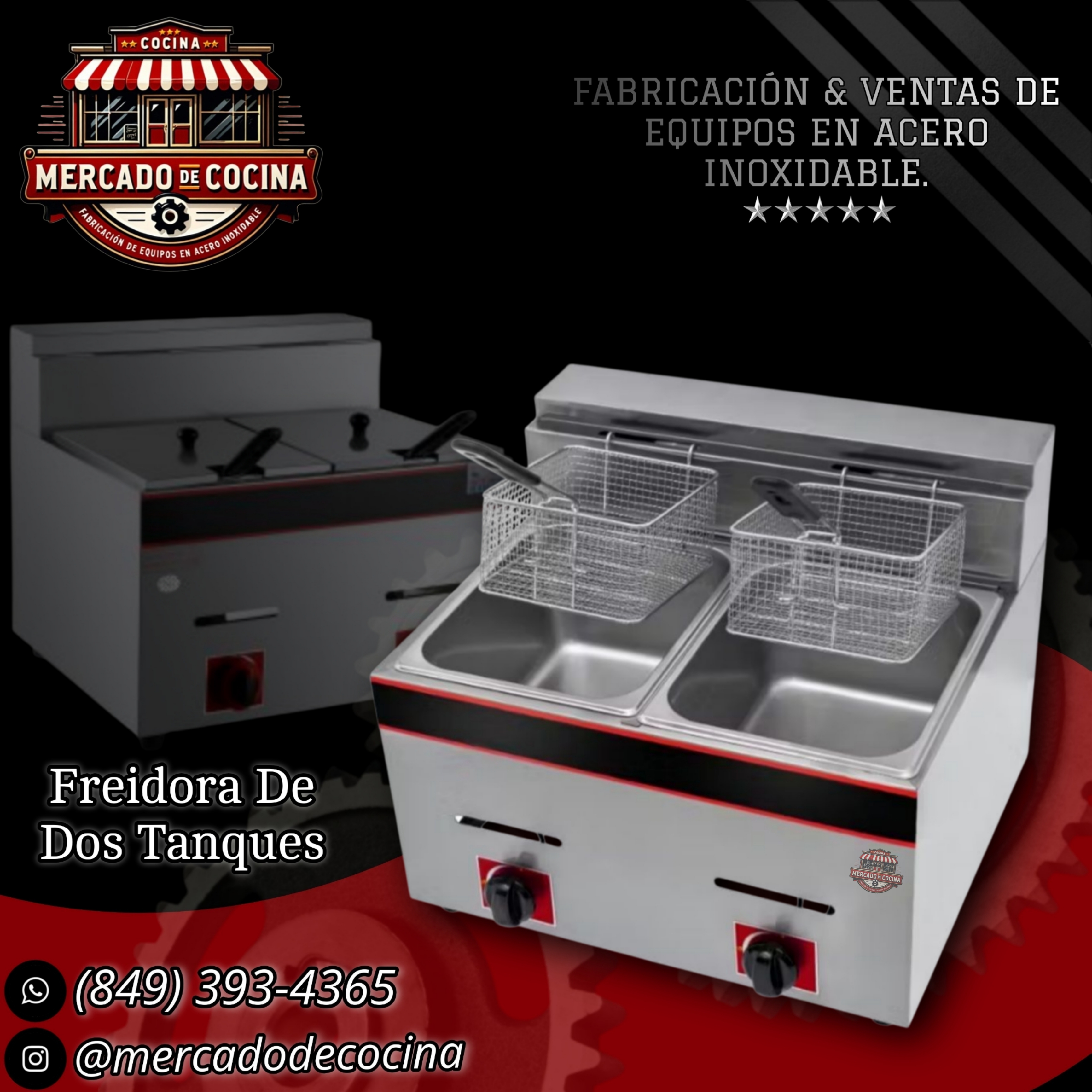 Freidora doble tanques, de mesa. mod-ECO
