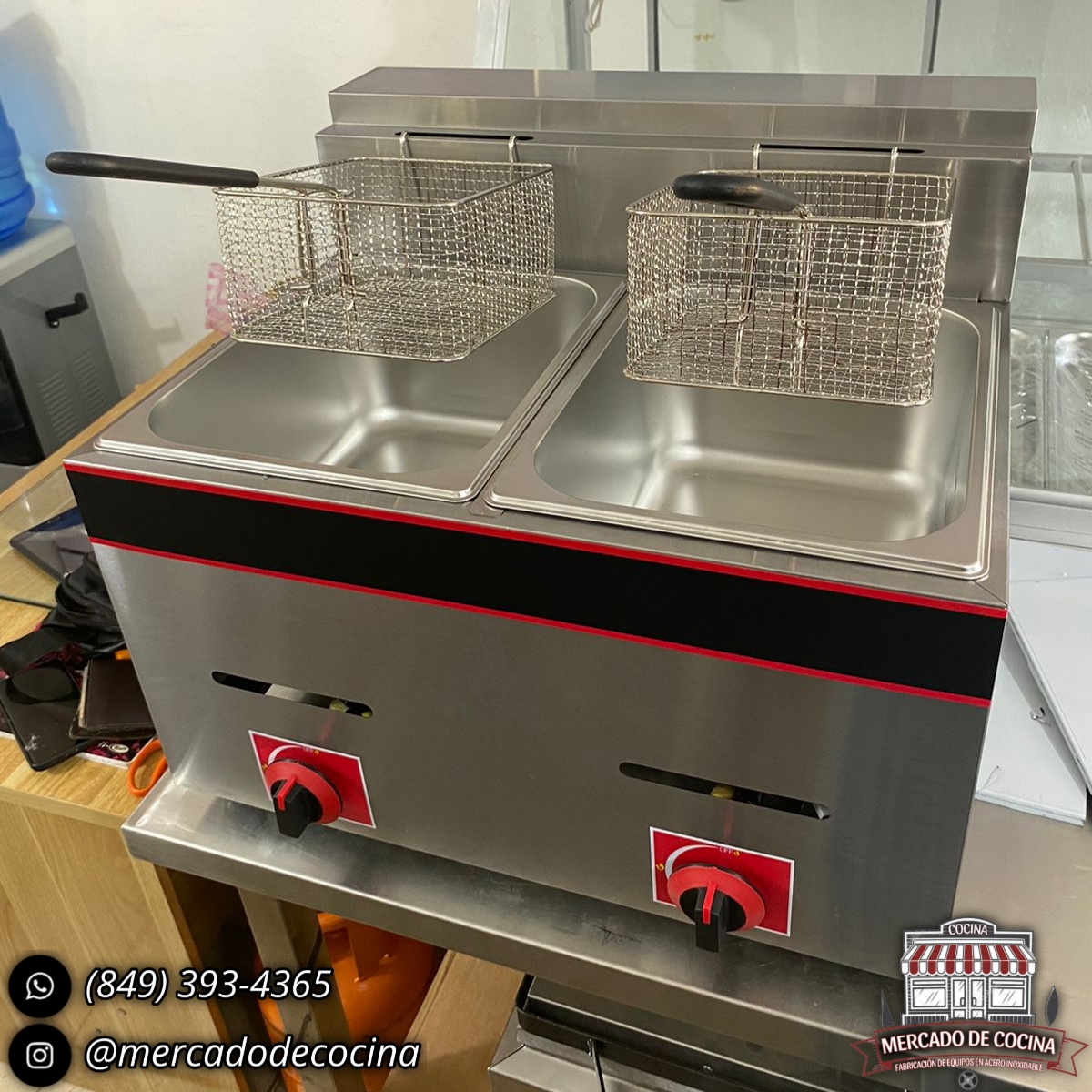 Freidora doble tanques, de mesa. mod-ECO