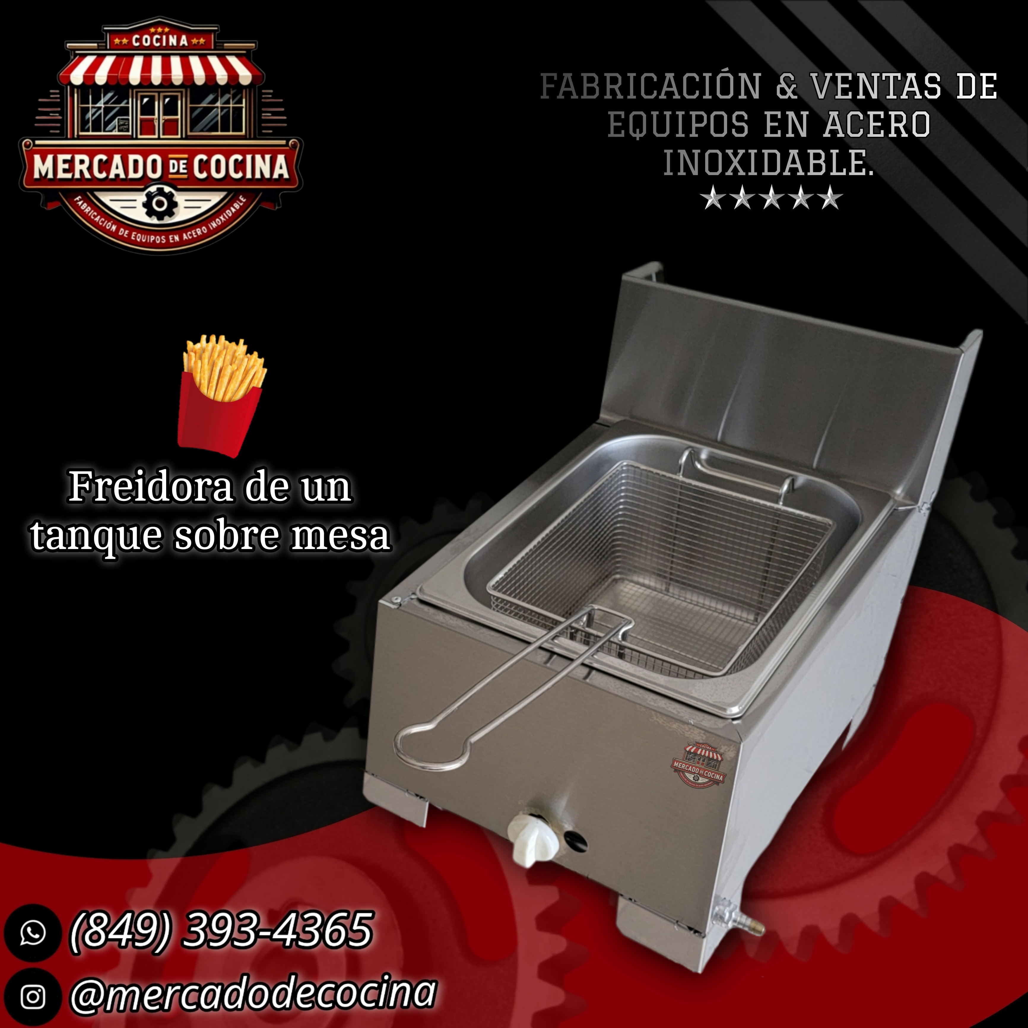 Freidora de 1 tanque para mesa mod-ECO