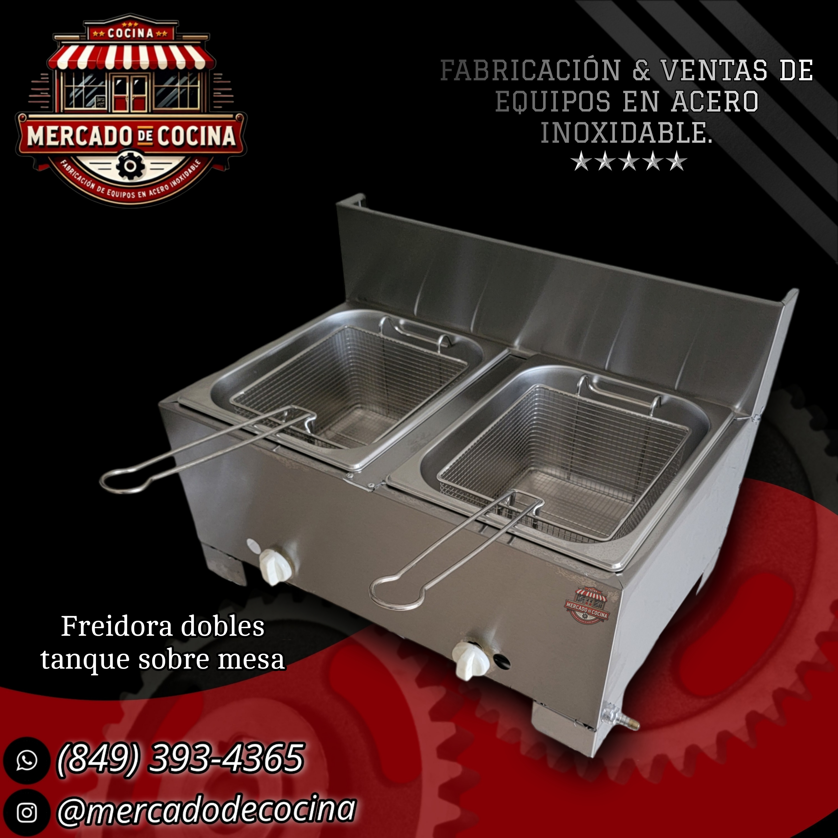 Freidora de 2 tanque para mesa mod-ECO