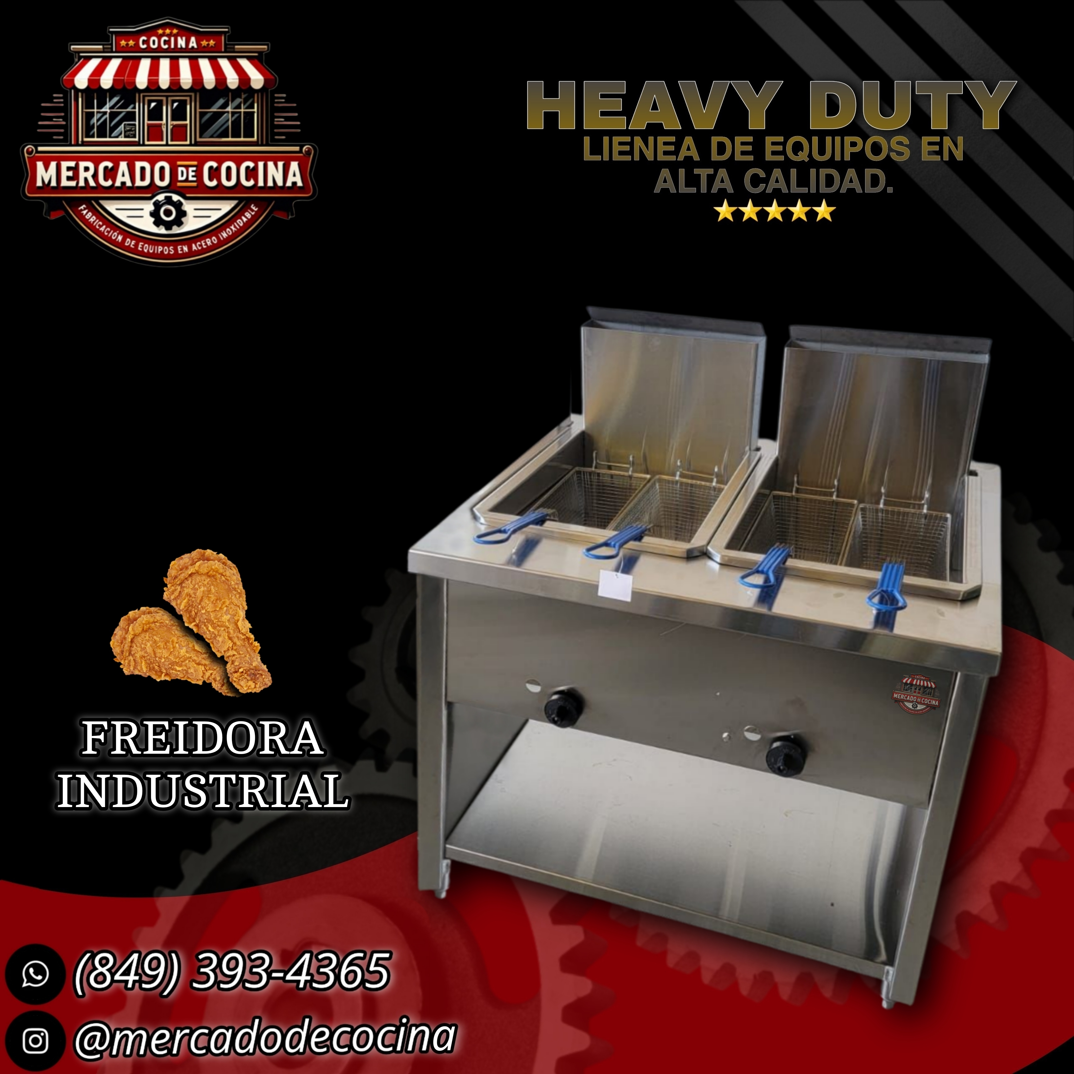 Freidora industrial de 2 tanques mod-PRO