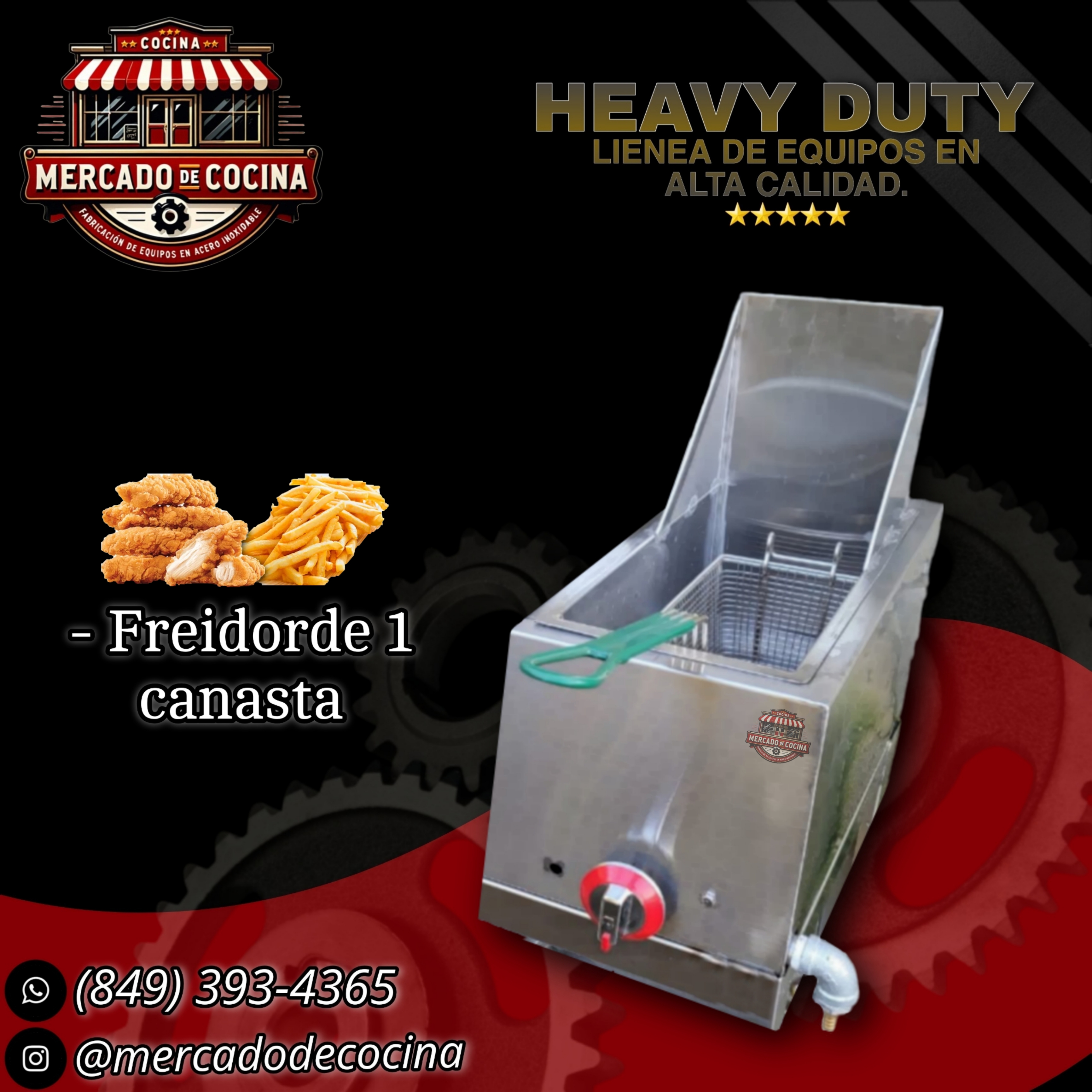 Freidora de 1 tanque mod-PRO