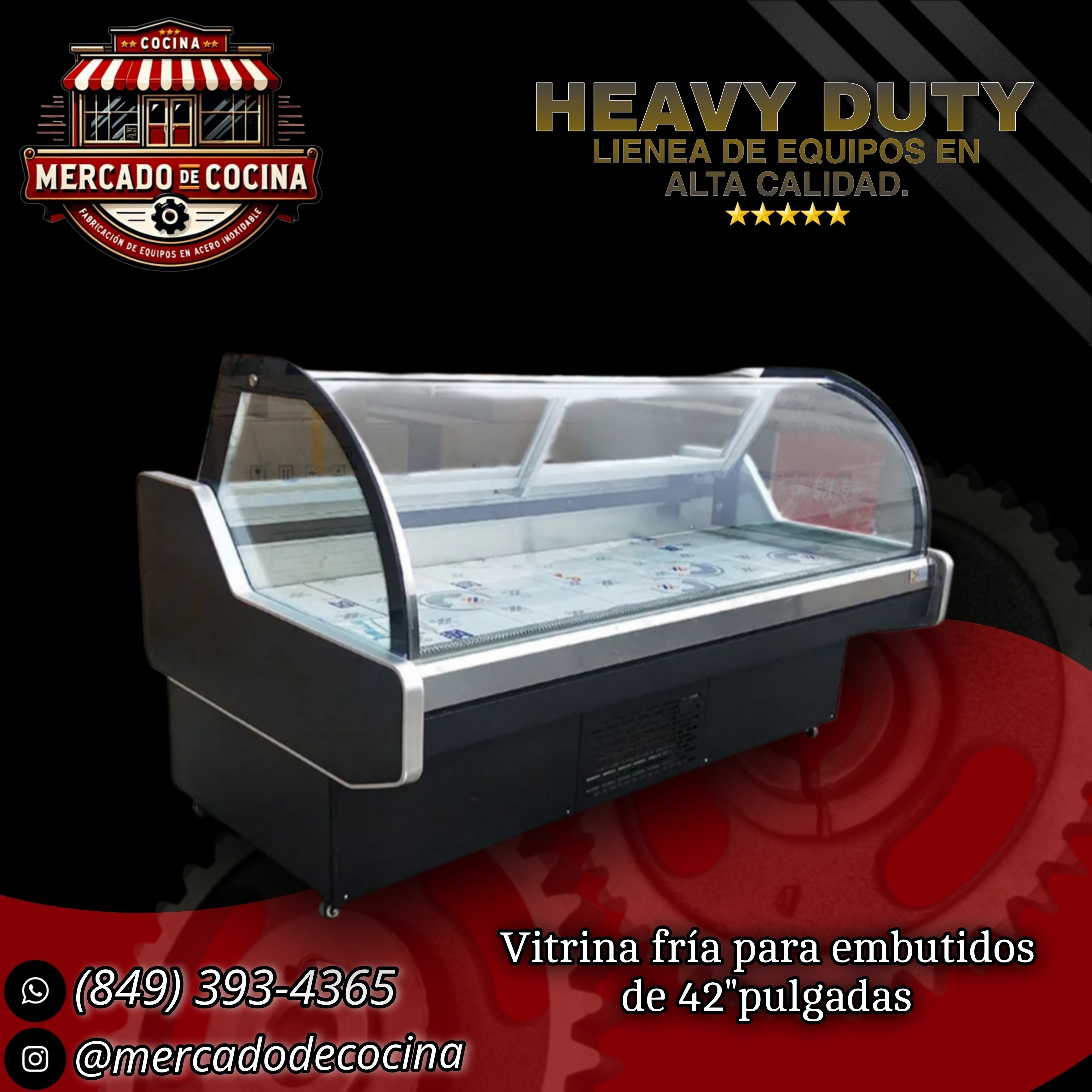 Vitrina fría para embutidos de 62"