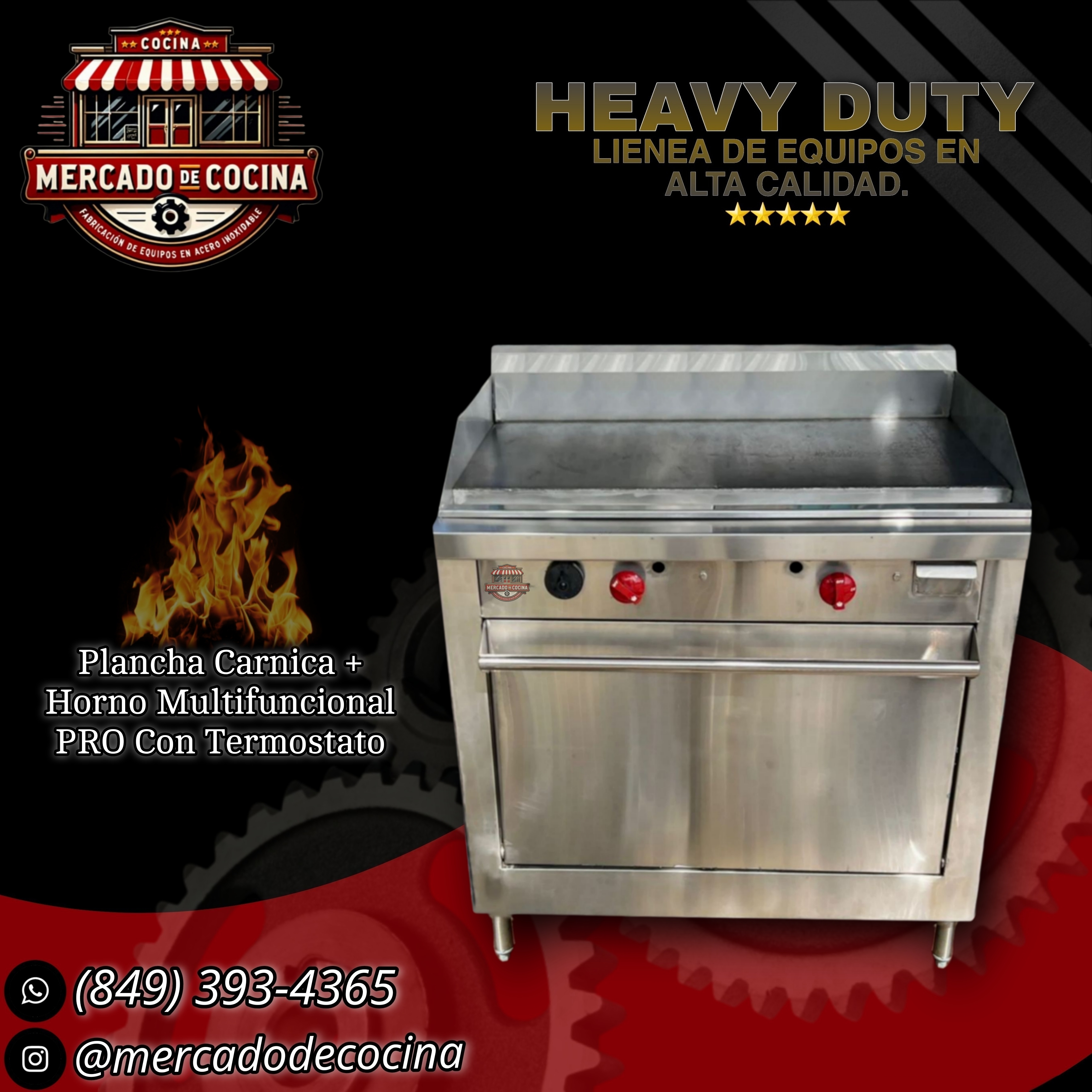 Plancha carnica + Horno multifuncional mod-PRO