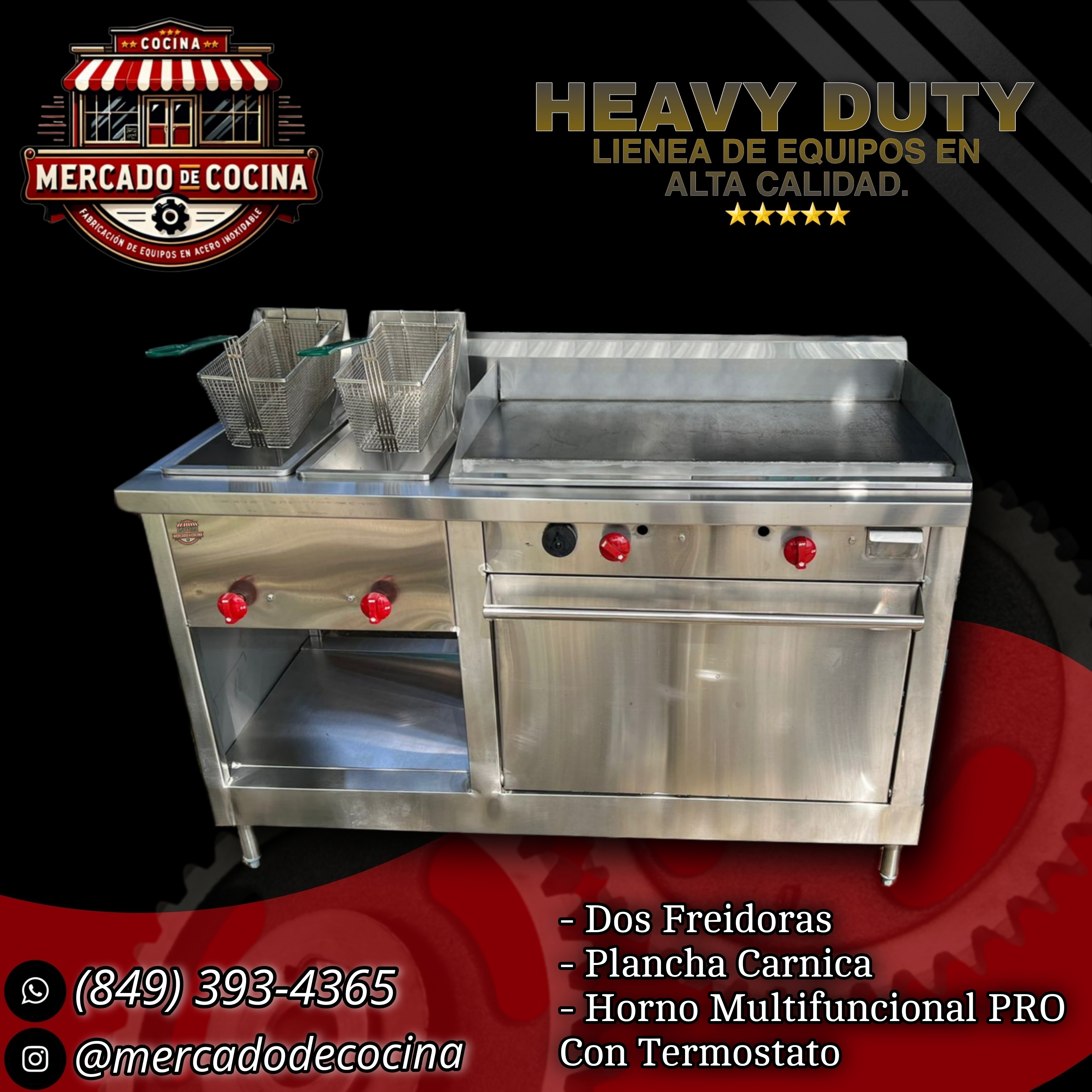 Equipo combinado con horno multifuncional (5"Pie) mod-PRO