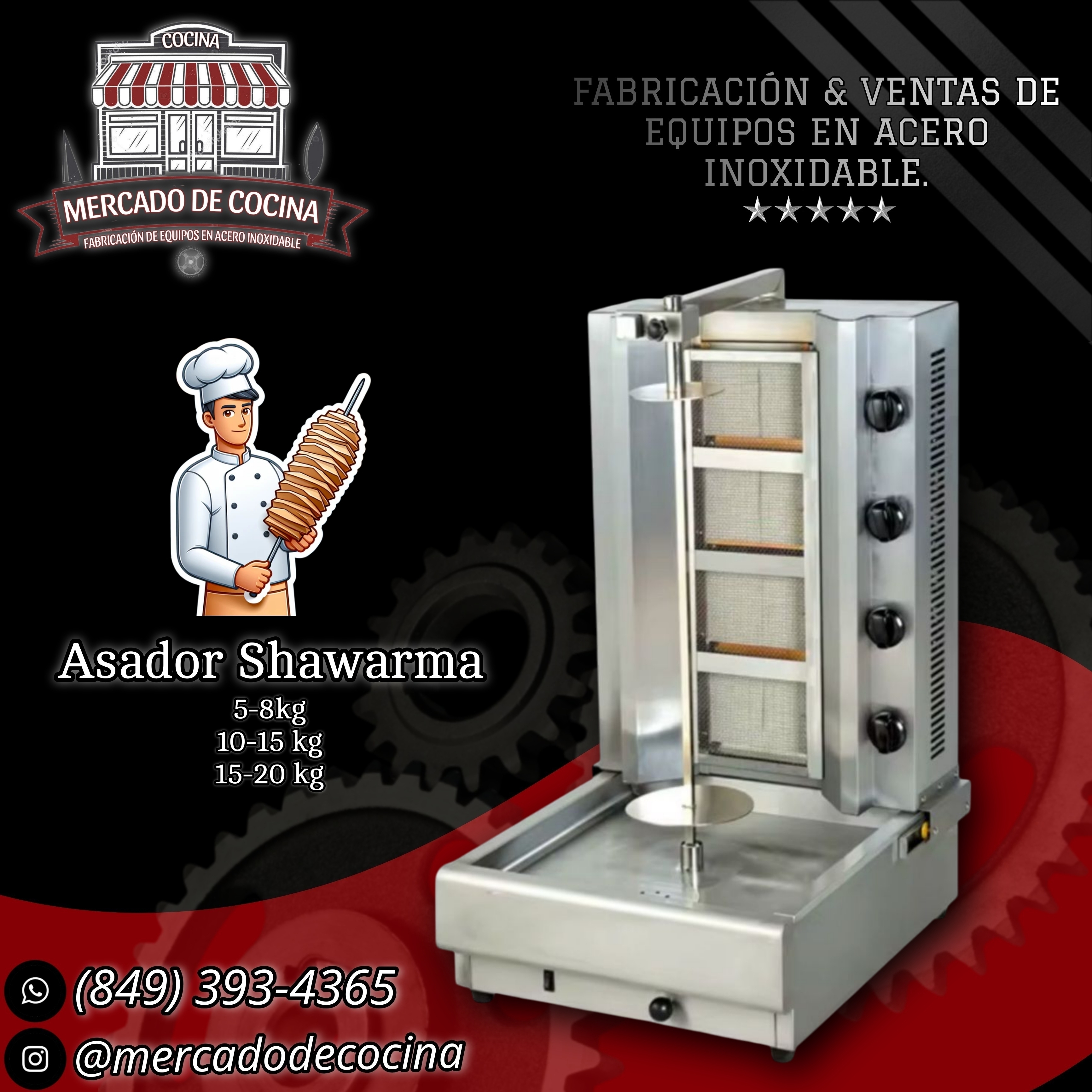 Asador vertical Shawarma 5-8kg