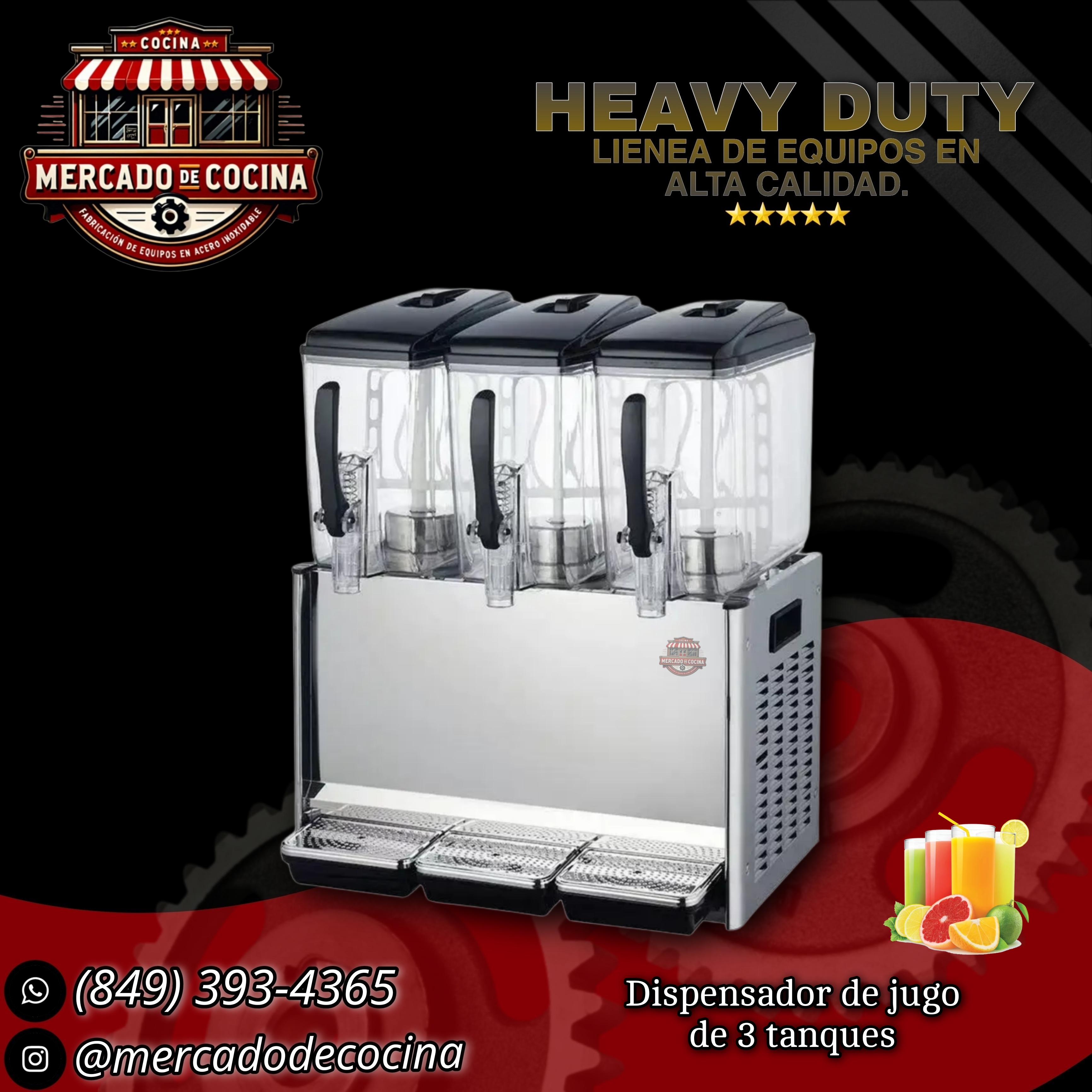 Dispensador de jugo de 3 tanques