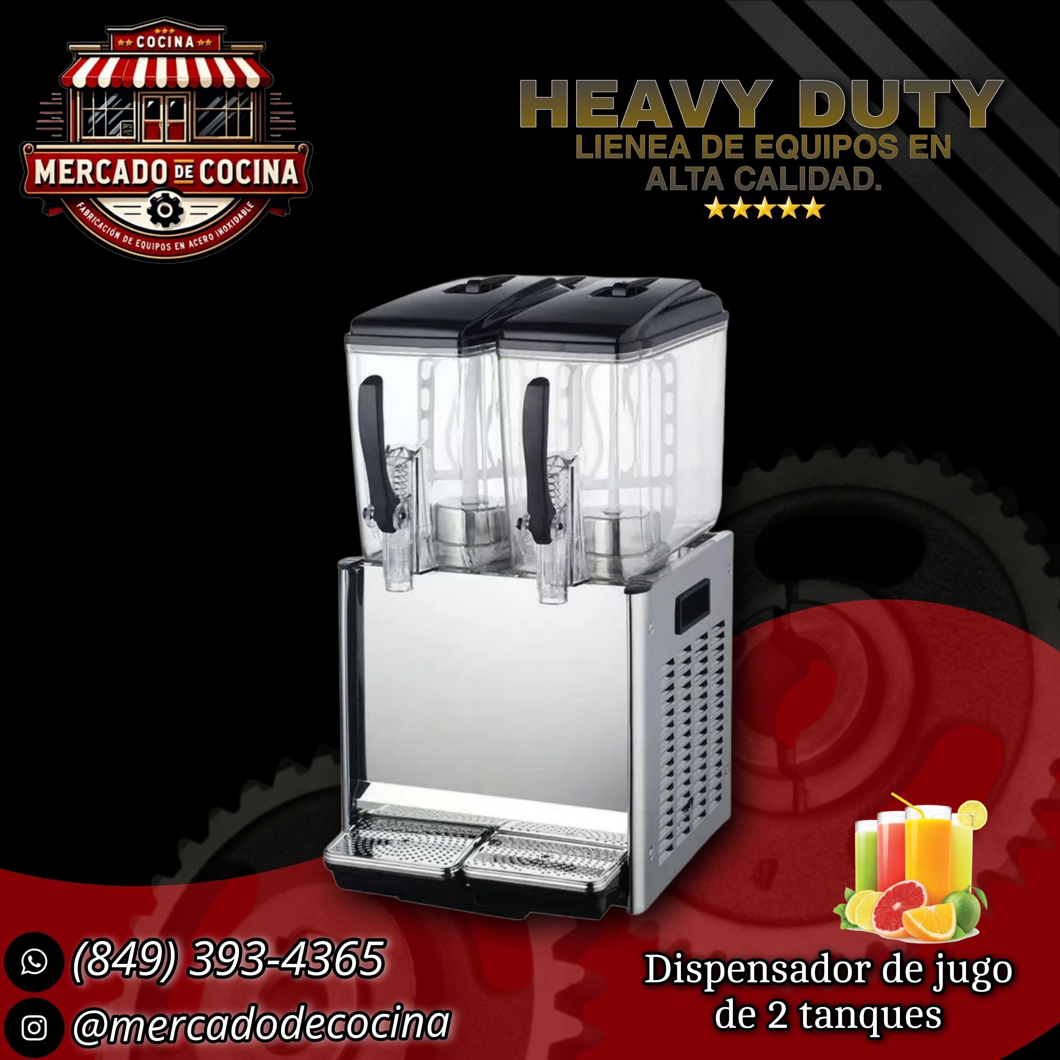 Dispensador de jugo de 2 tanques