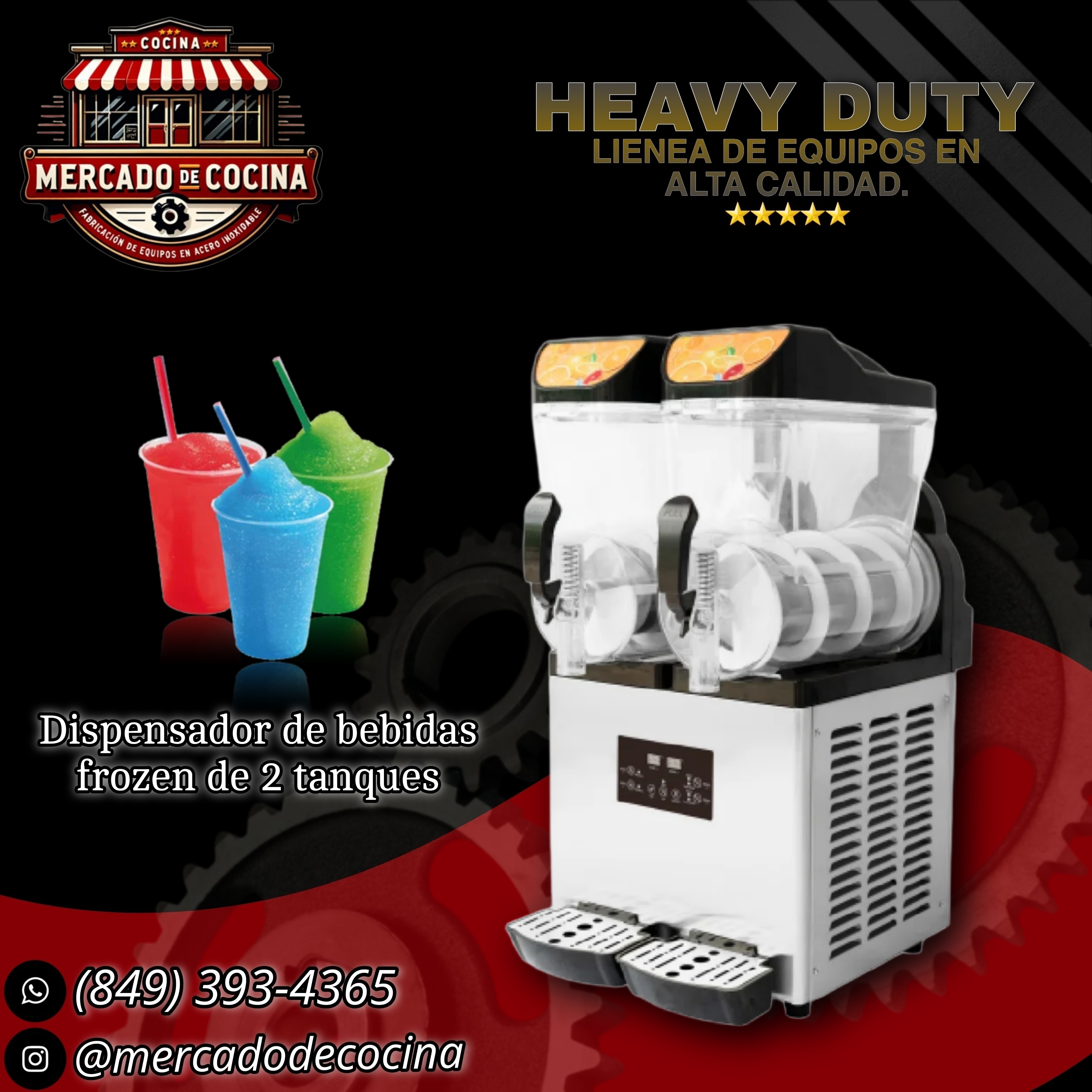Dispensador de bebidas frozen de 2 tanques