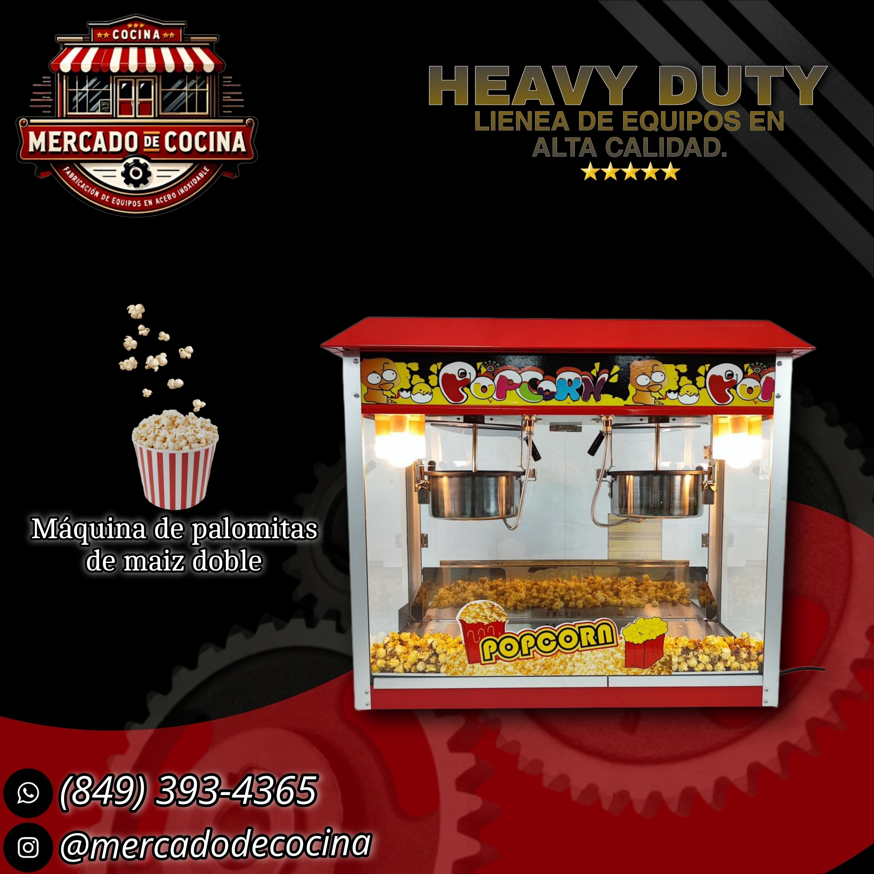 Máquina de palomitas de maíz doble