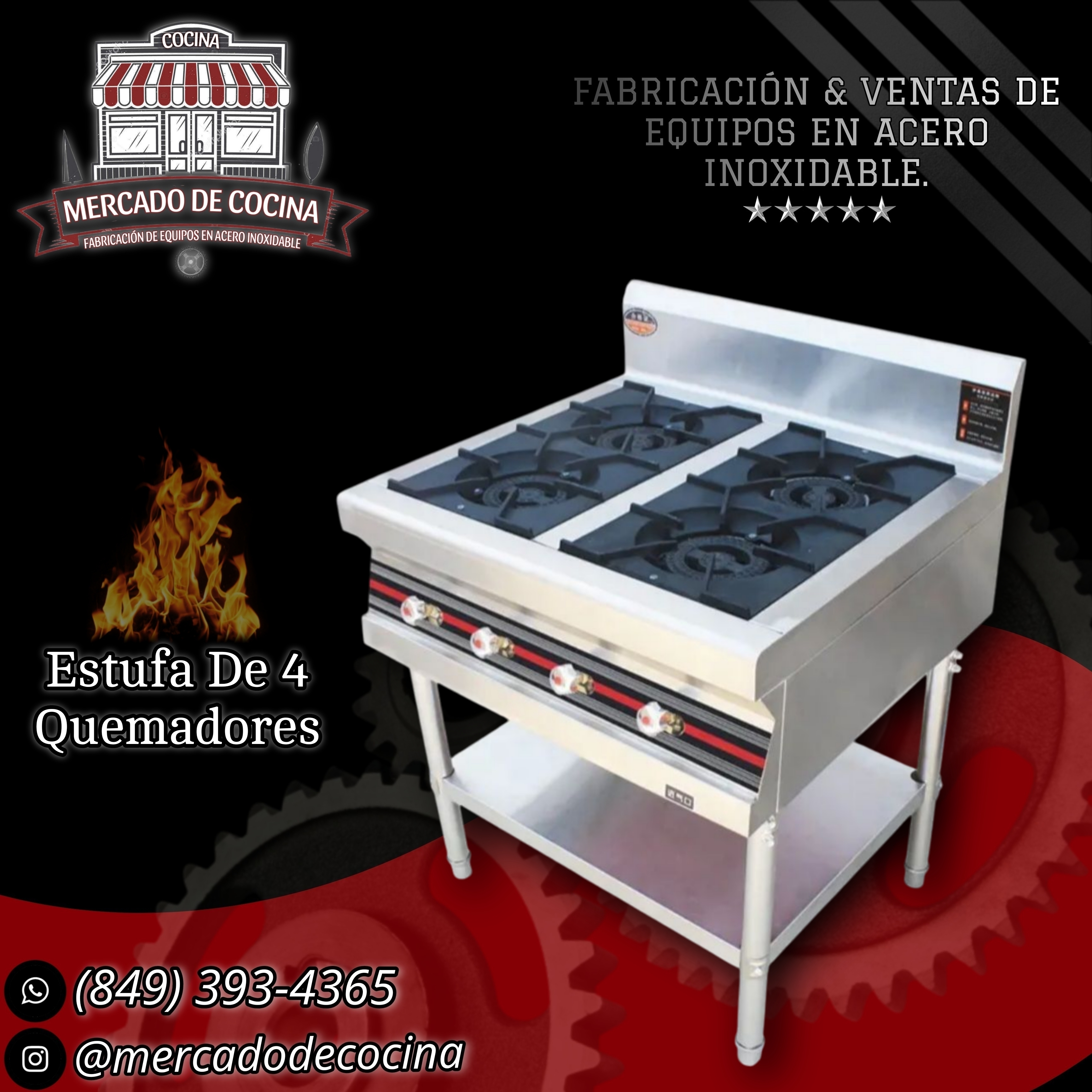 Estufa de 4 quemadores mod-Importado