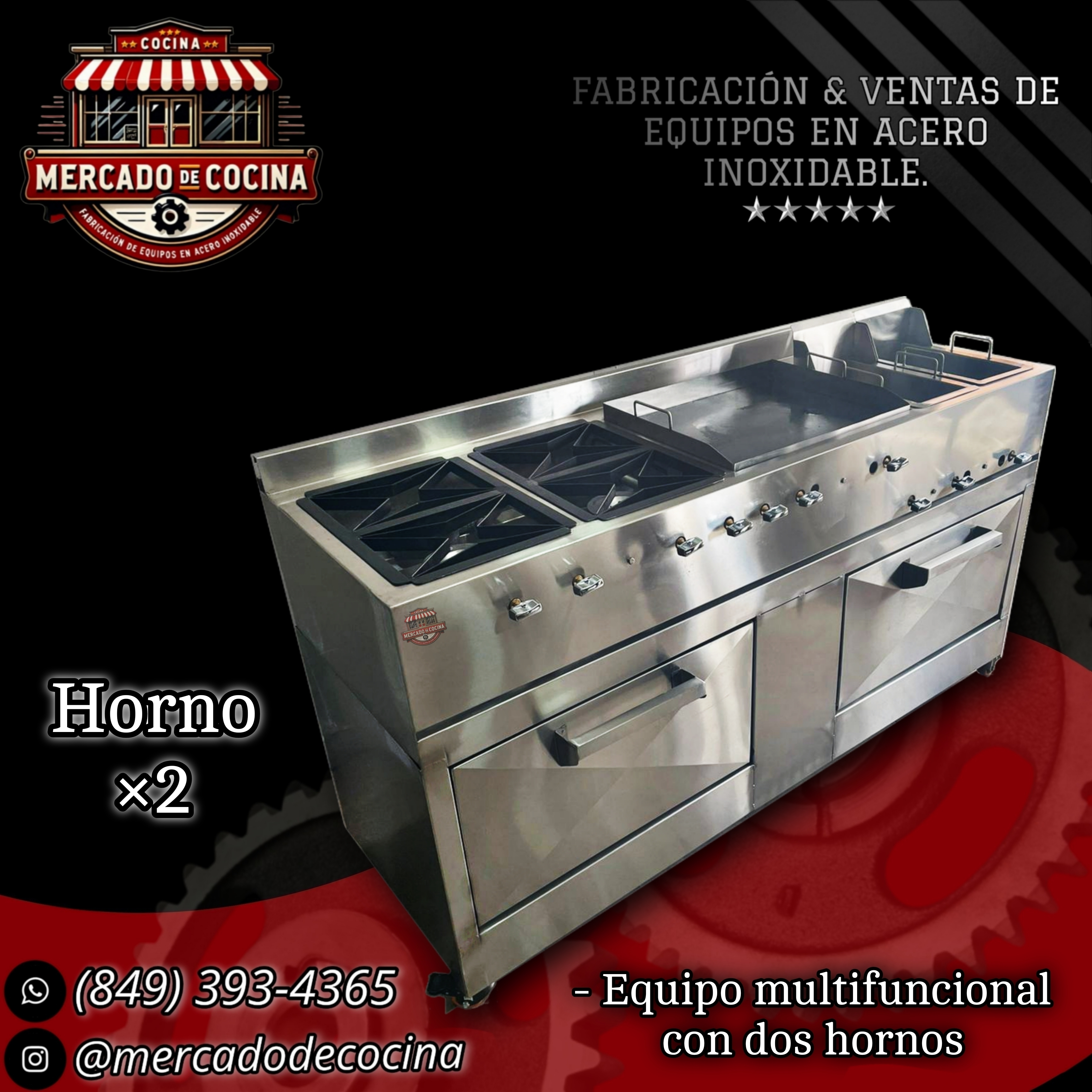 Equipo combinado con doble horno (6'Pie) mod-ECO