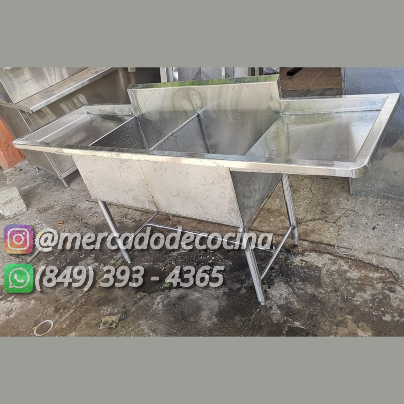 Fregadero de 2 pozas con dos escurridero