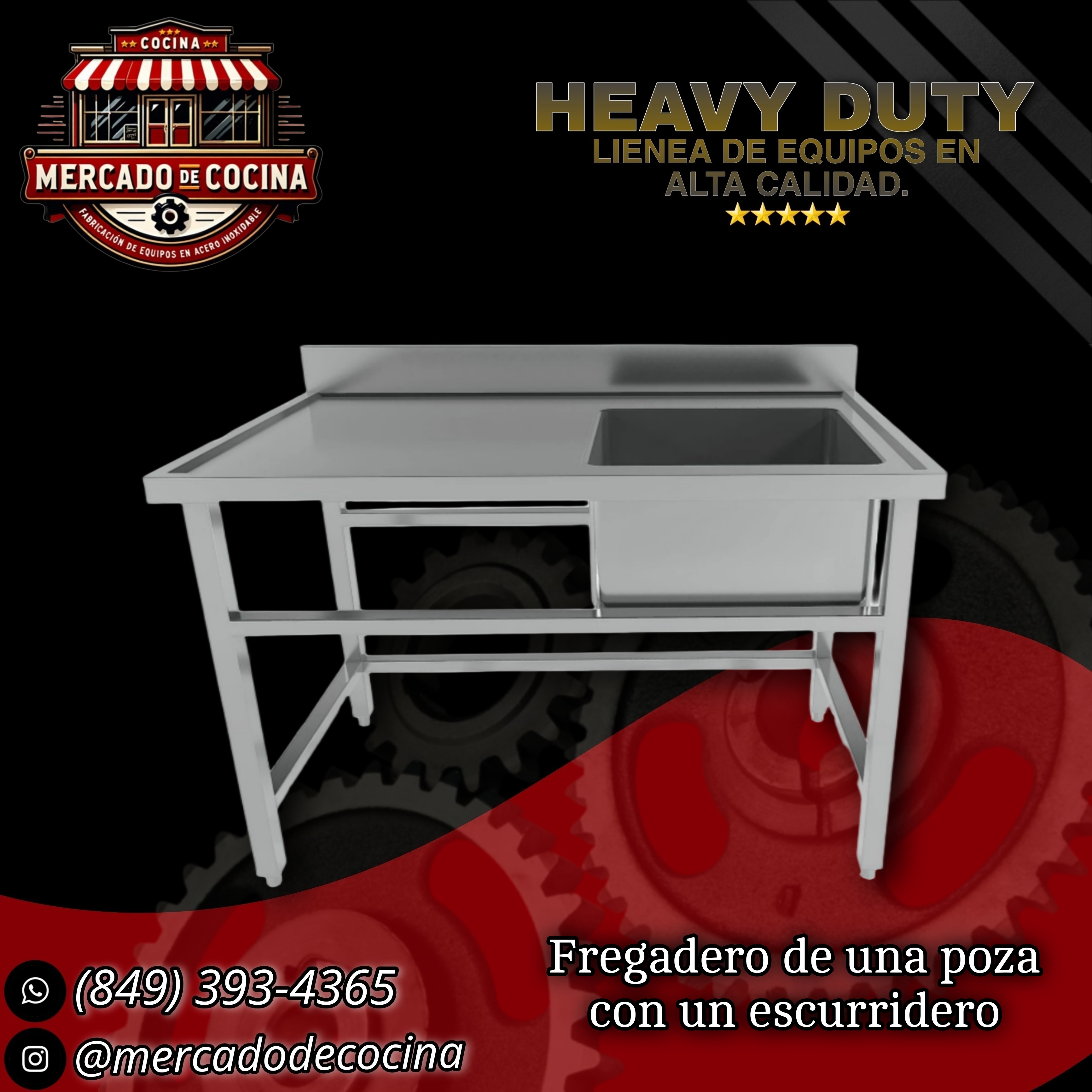 Fregadero de una poza con un escurridero pozas mod-Importado