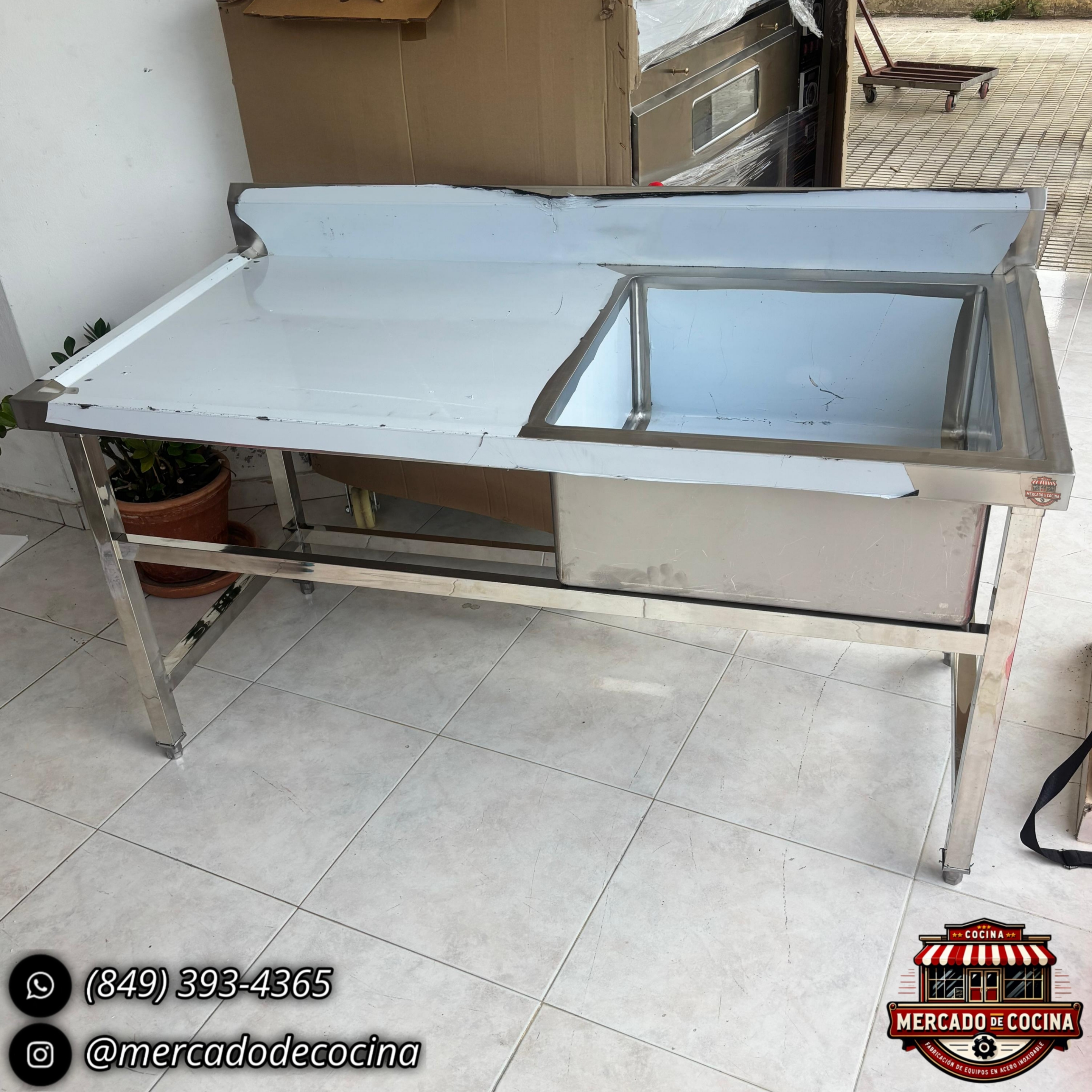 Fregadero de una poza con un escurridero pozas mod-Importado