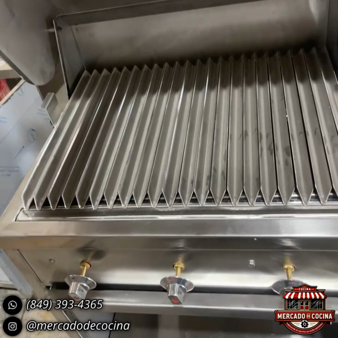 Asador BBQ de gas 30"con gabinete abierto