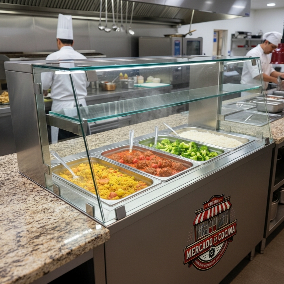 Vitrina exhibidor a baño de María (5 Bandejas)