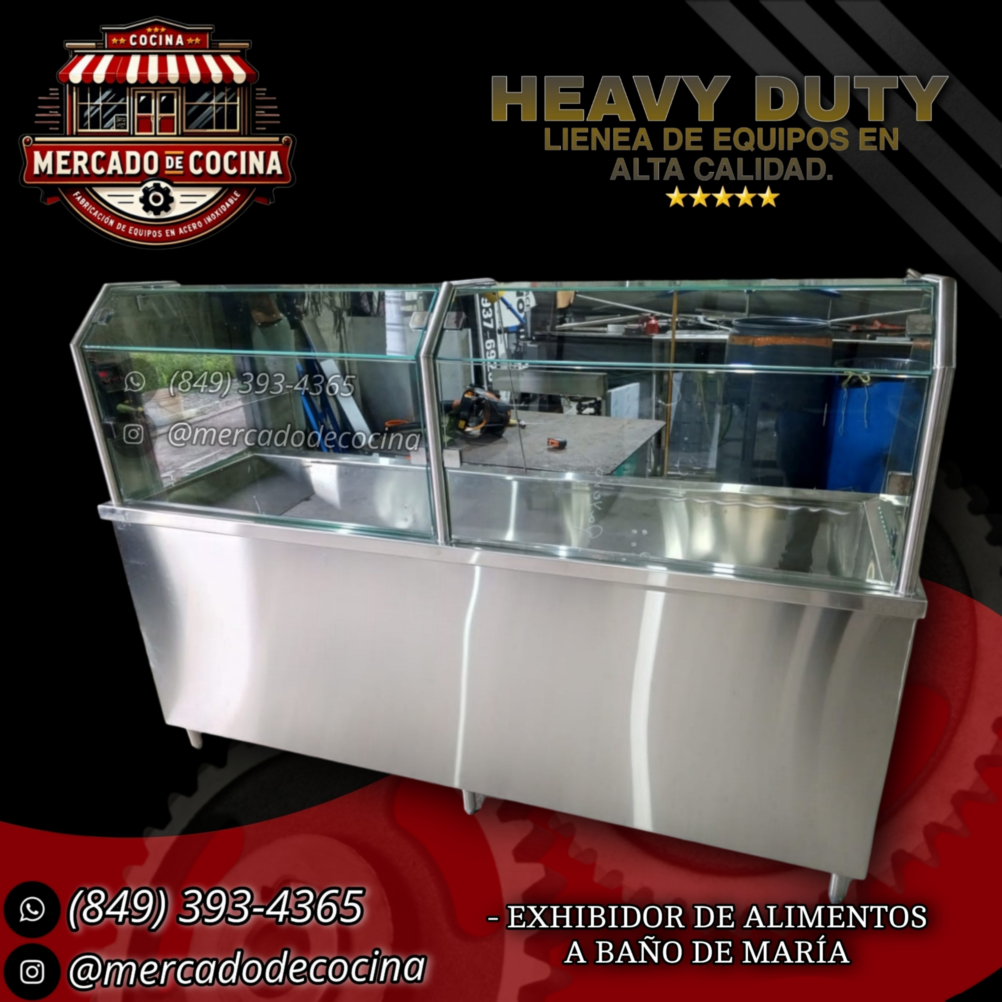 Vitrina exhibidor a baño de María (7 Bandejas)