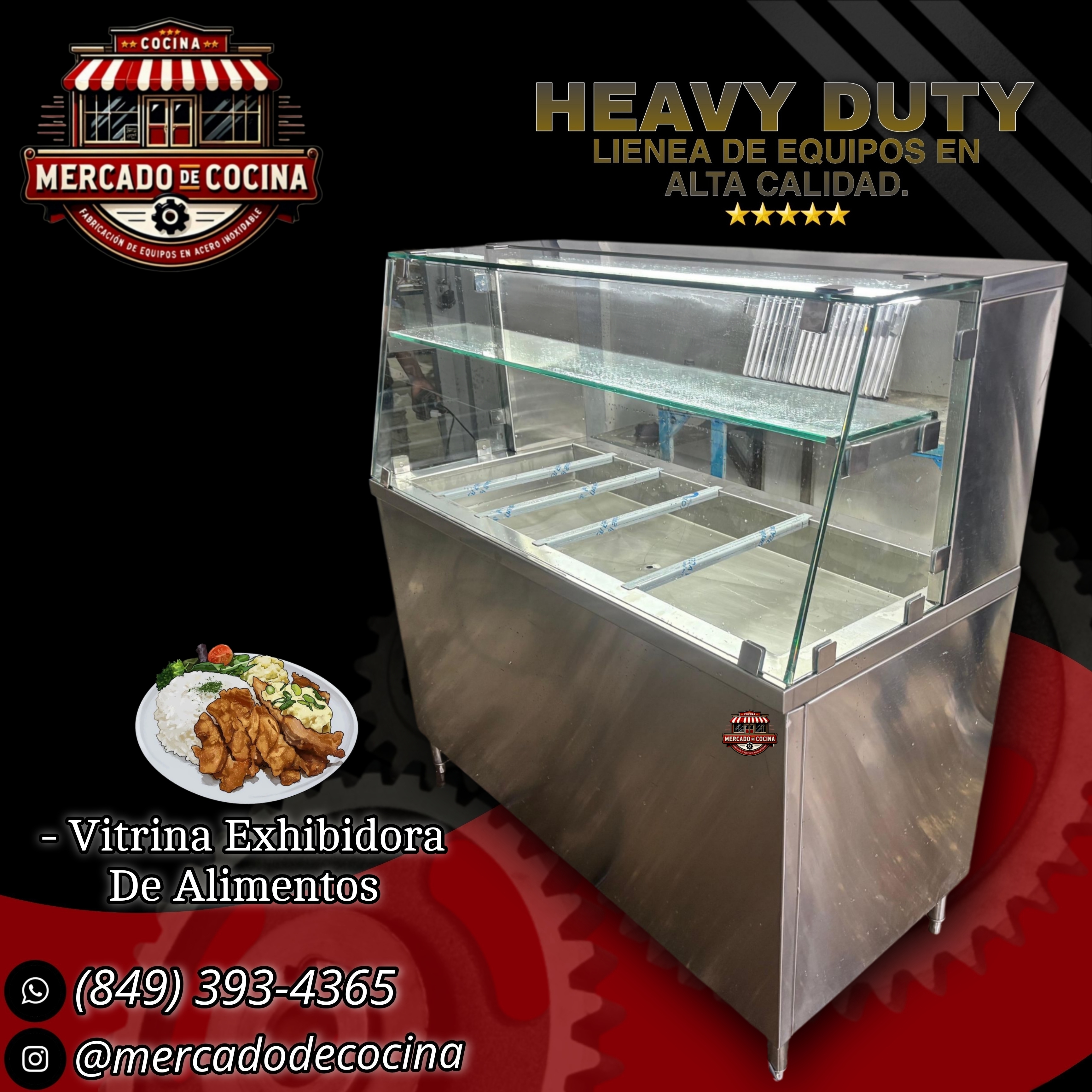 Vitrina exhibidor a baño de María (7 Bandejas)