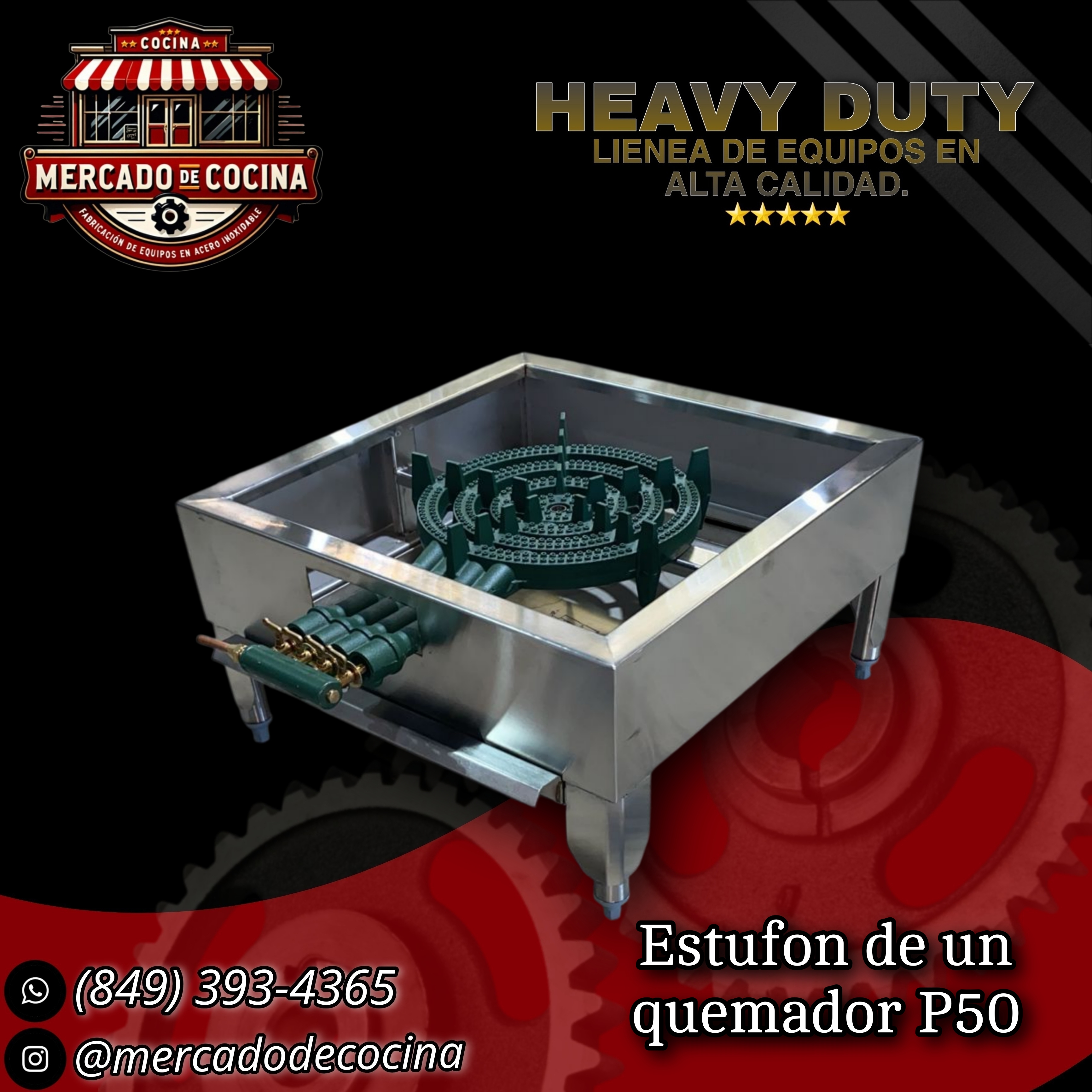Estufa industrial mod-PRO 1 QUEMADORES P50