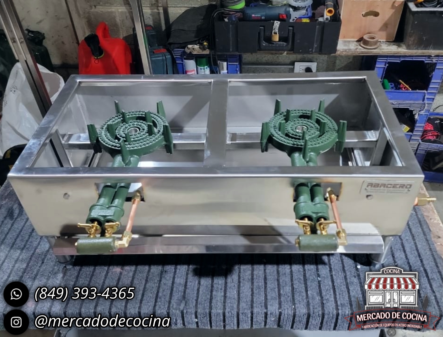 Estufa industrial mod-PRO 2 QUEMADORES P30 de mesa.