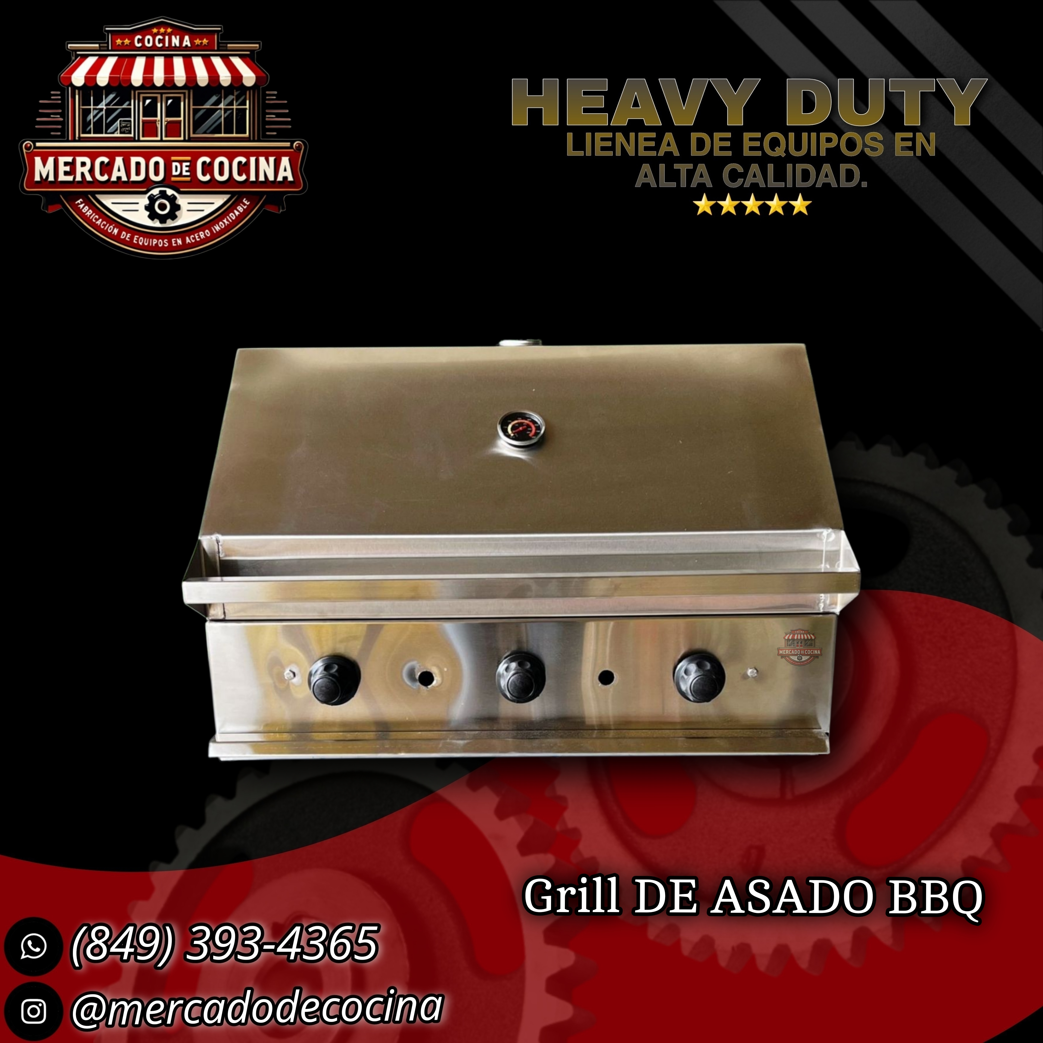 Asador BBQ 24" mod-PRO empostrable 