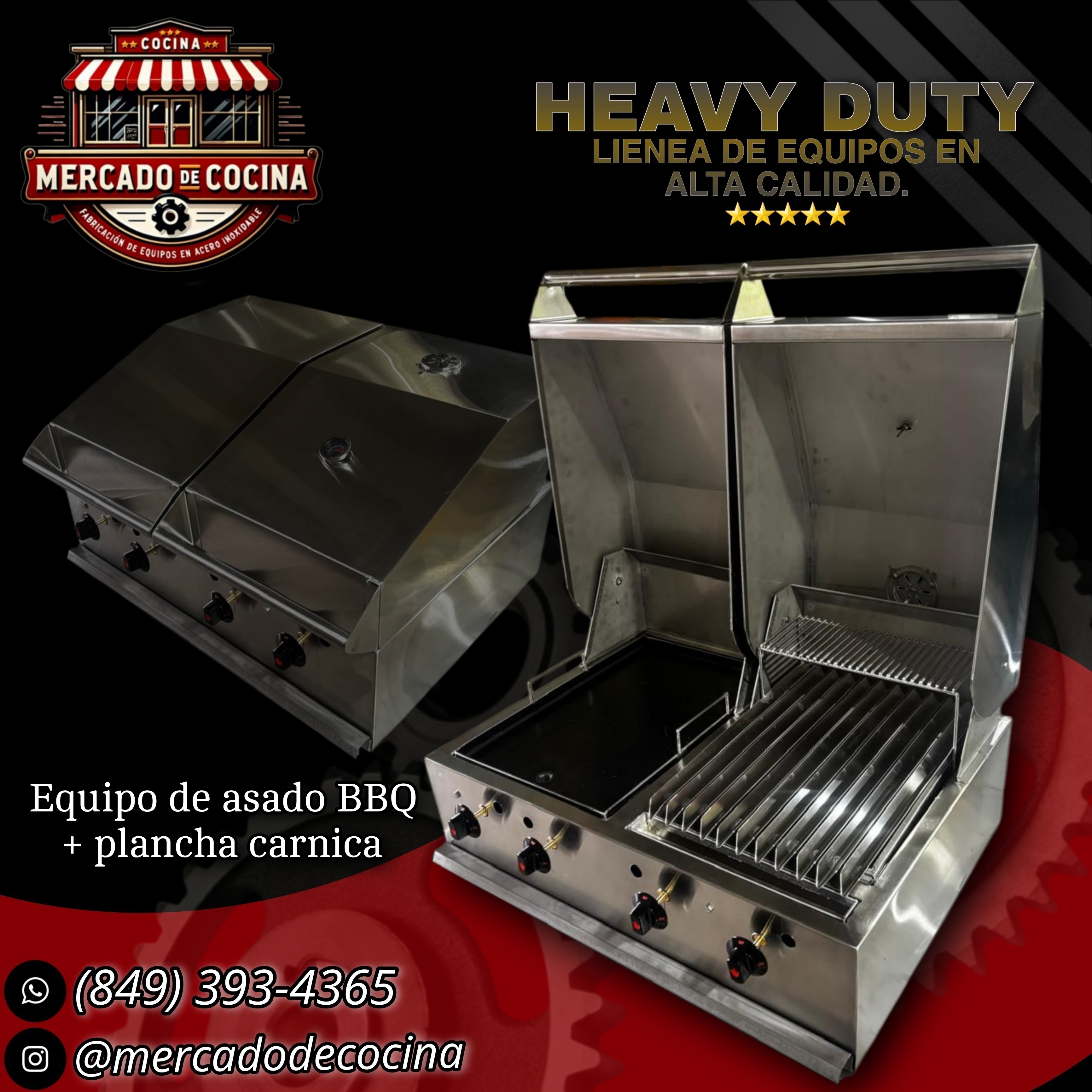 Asador BBQ + Plancha carnica mod-PRO empostrable.
