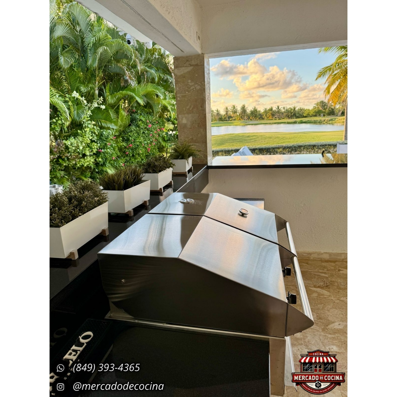 Asador BBQ + Plancha carnica mod-PRO empostrable.