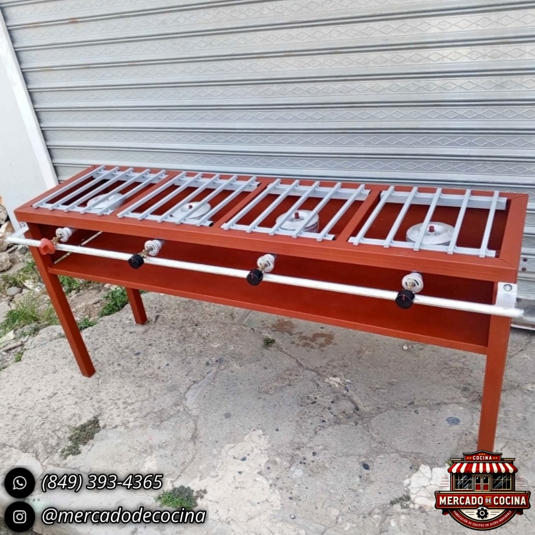 Estufa industrial de hierro mod-ECO 4 hornillas