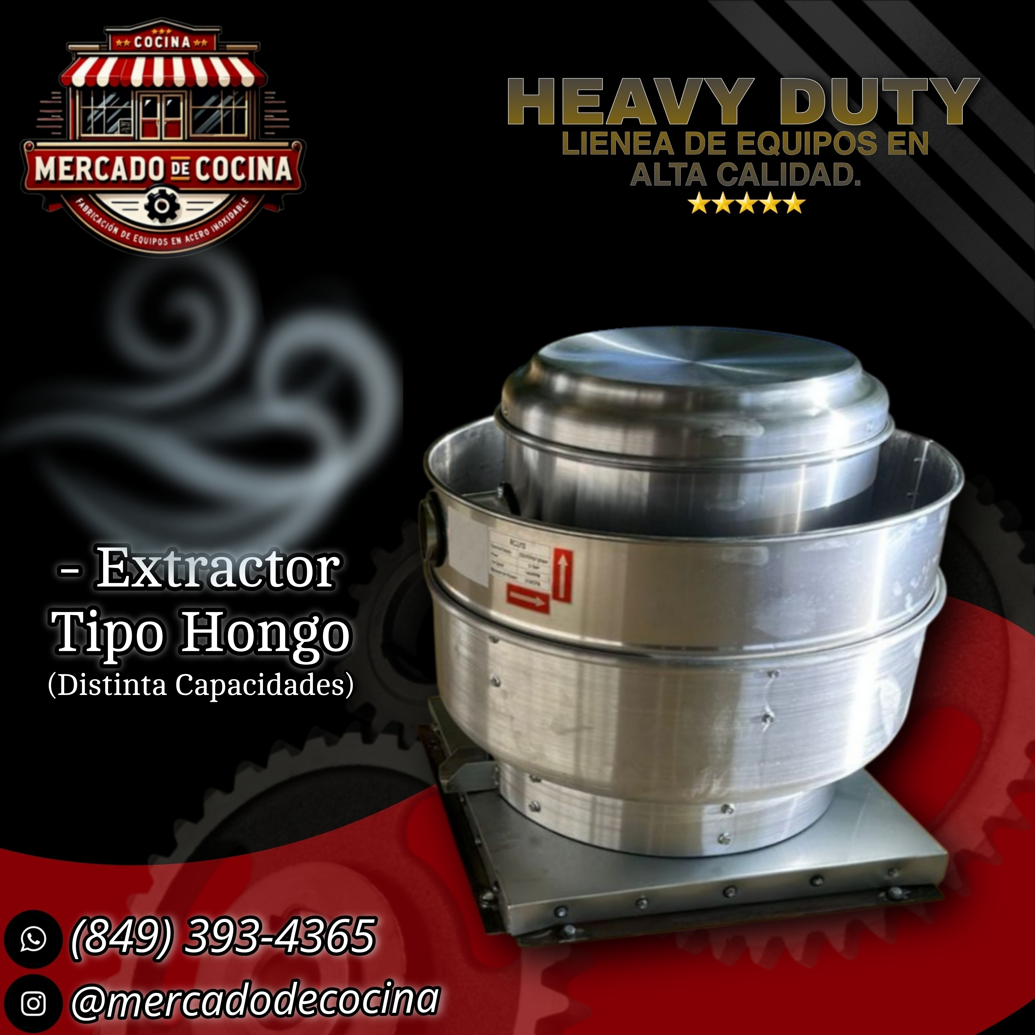Extractor tipo hongo 4800CFM 1.5HP