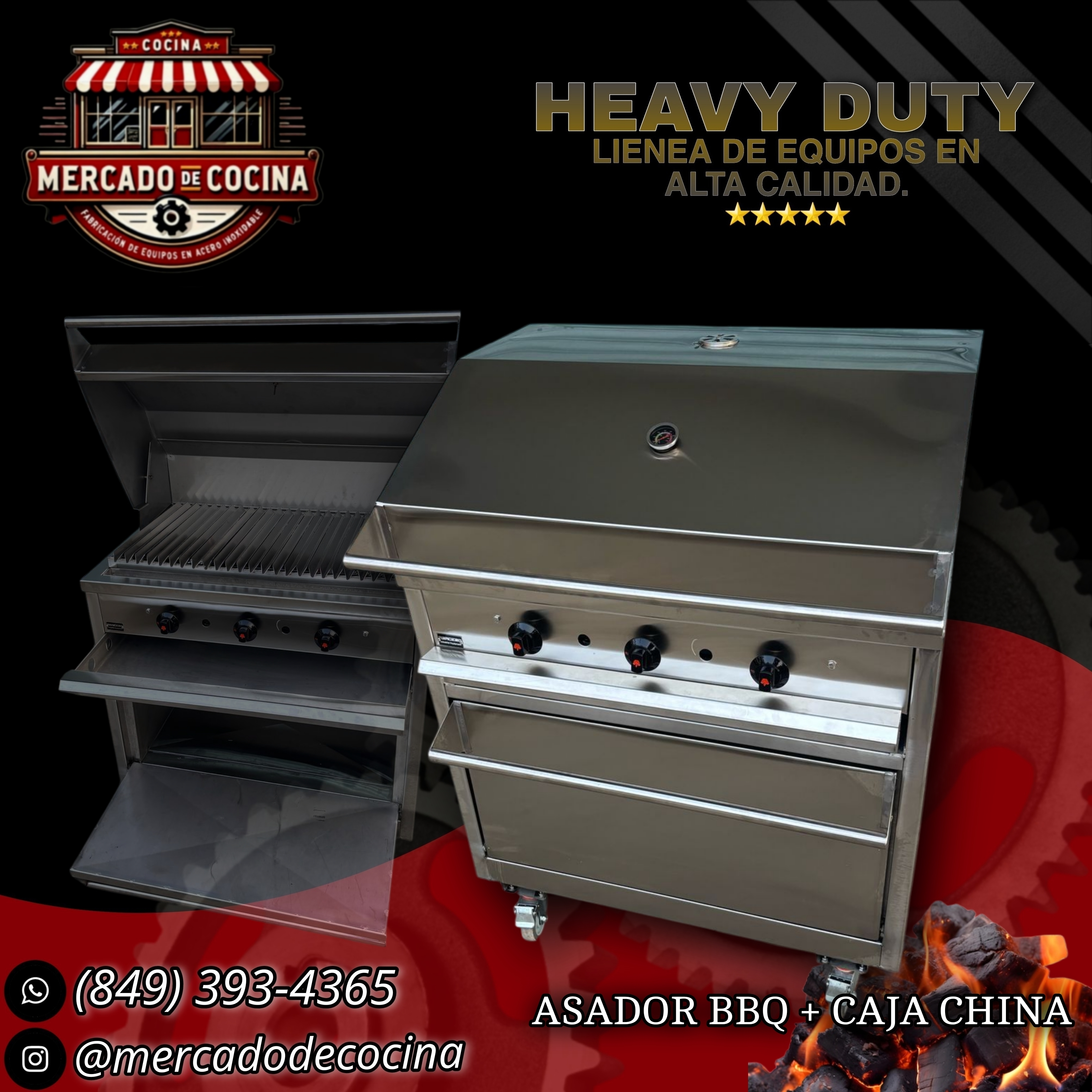 Asador BBQ (dual) con Caja China