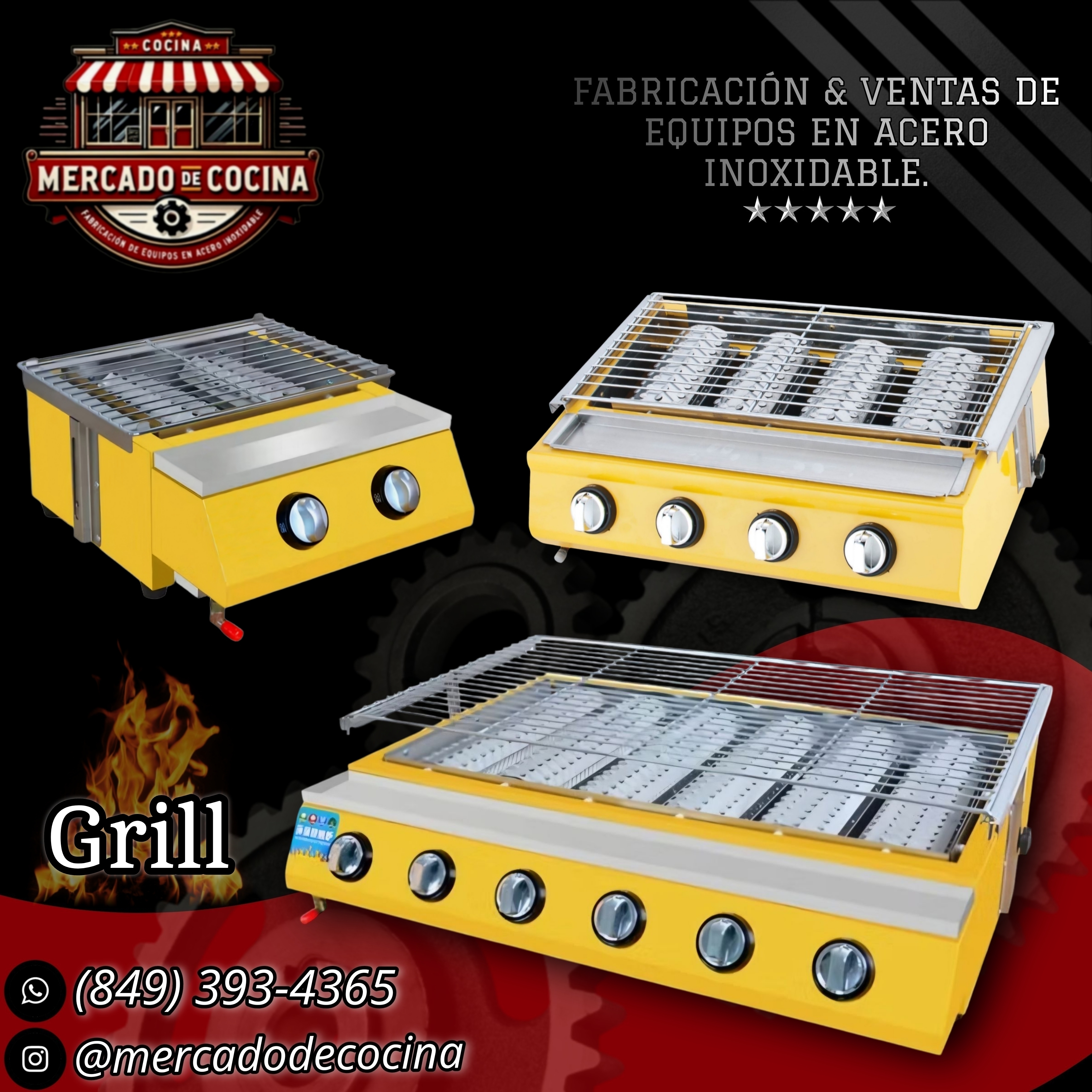 Parrilla de asado de 6 quemadores