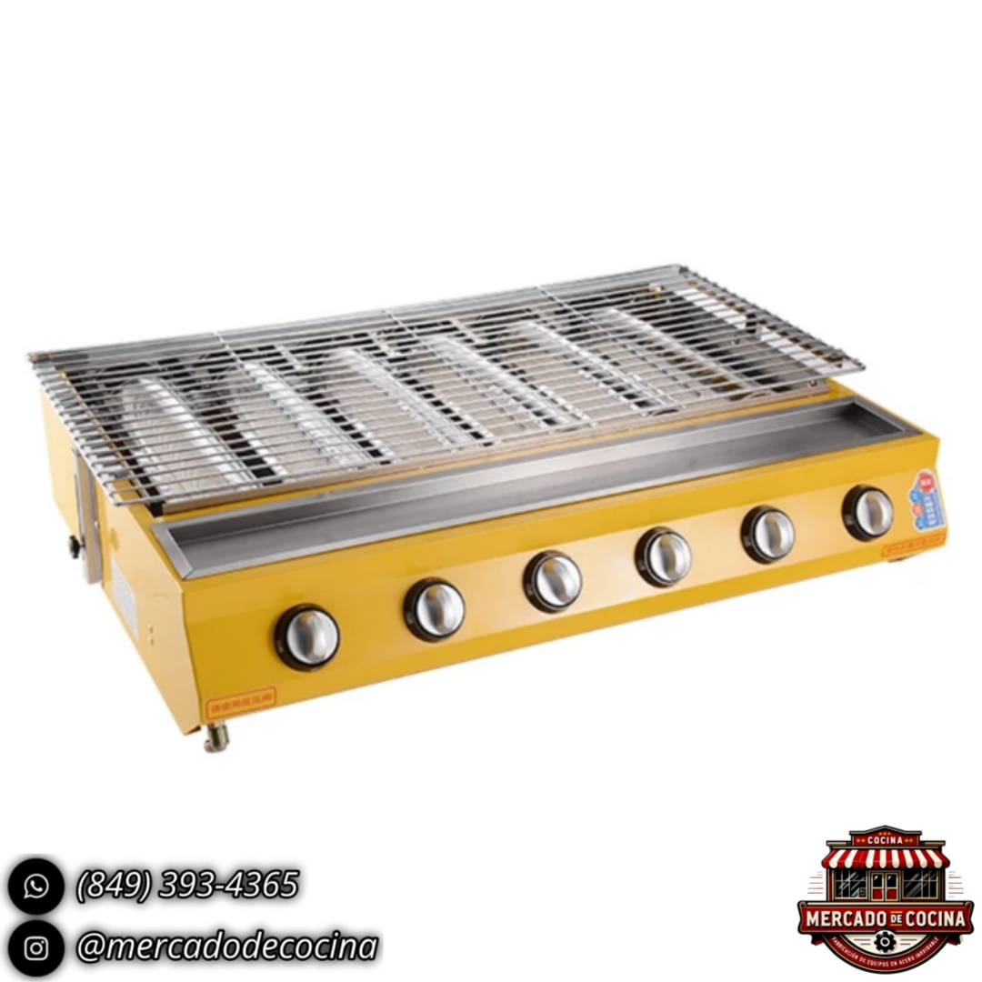 Parrilla de asado de 6 quemadores