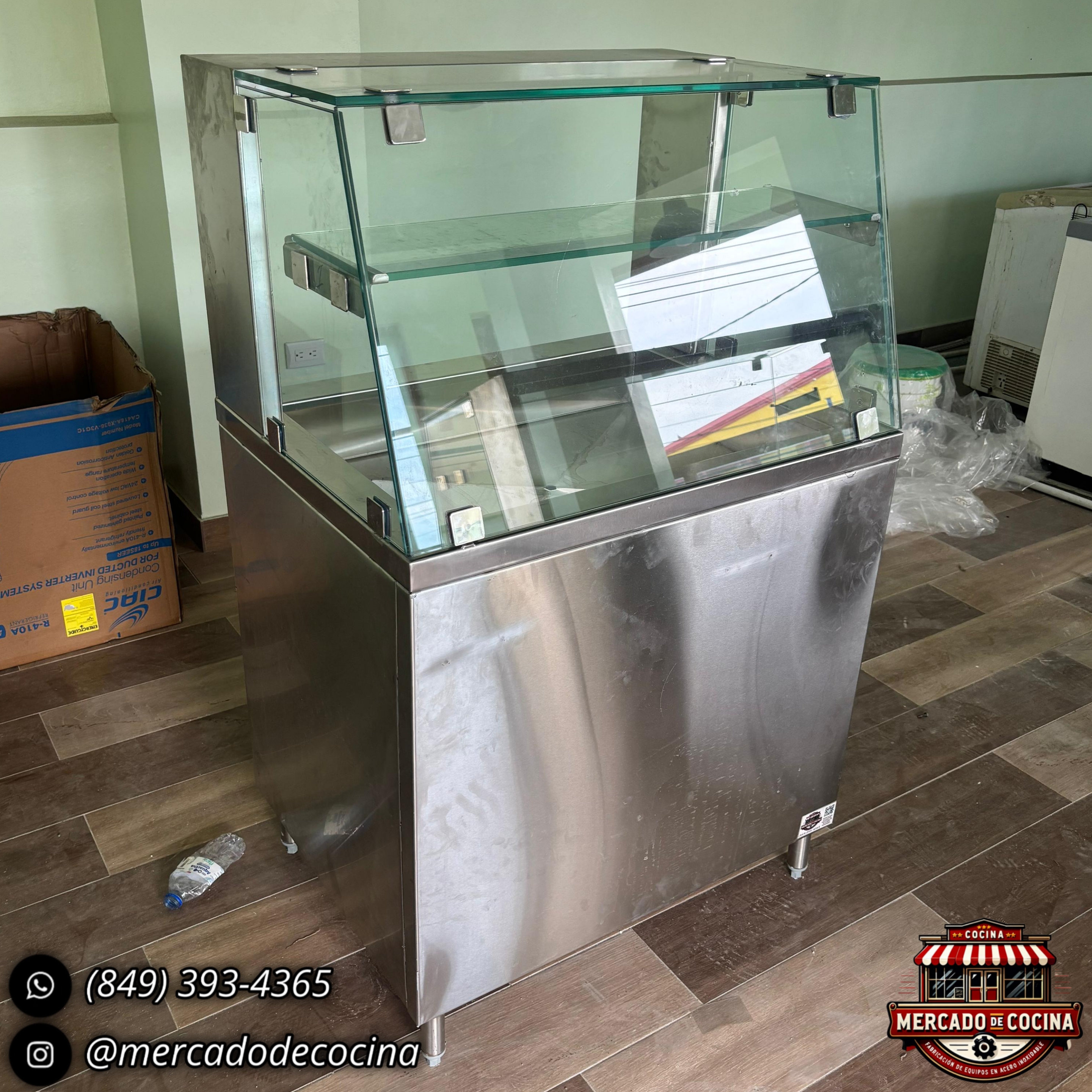 Vitrina fría para ensaladas de 2 bandejas (con hielo)